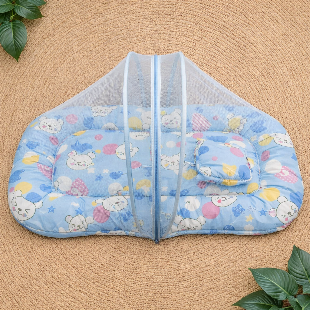 Premium cotton Mosquito net bed Blue code:NBE